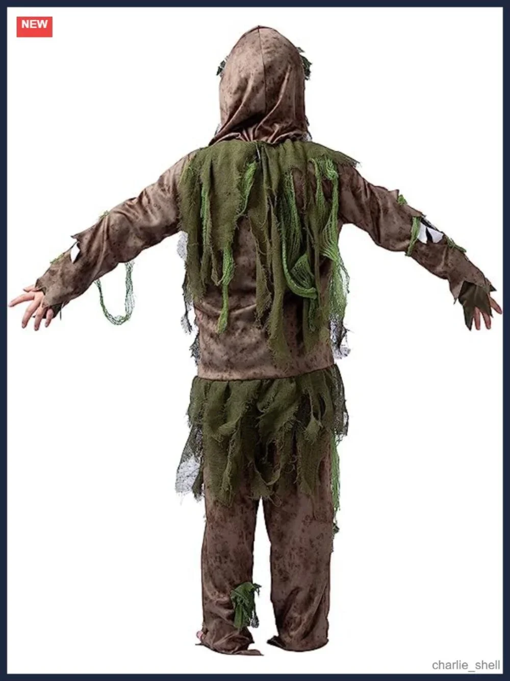 Kids Swamp Zombie Costume 4 Piece Skeleton Living Dead Halloween Role Play